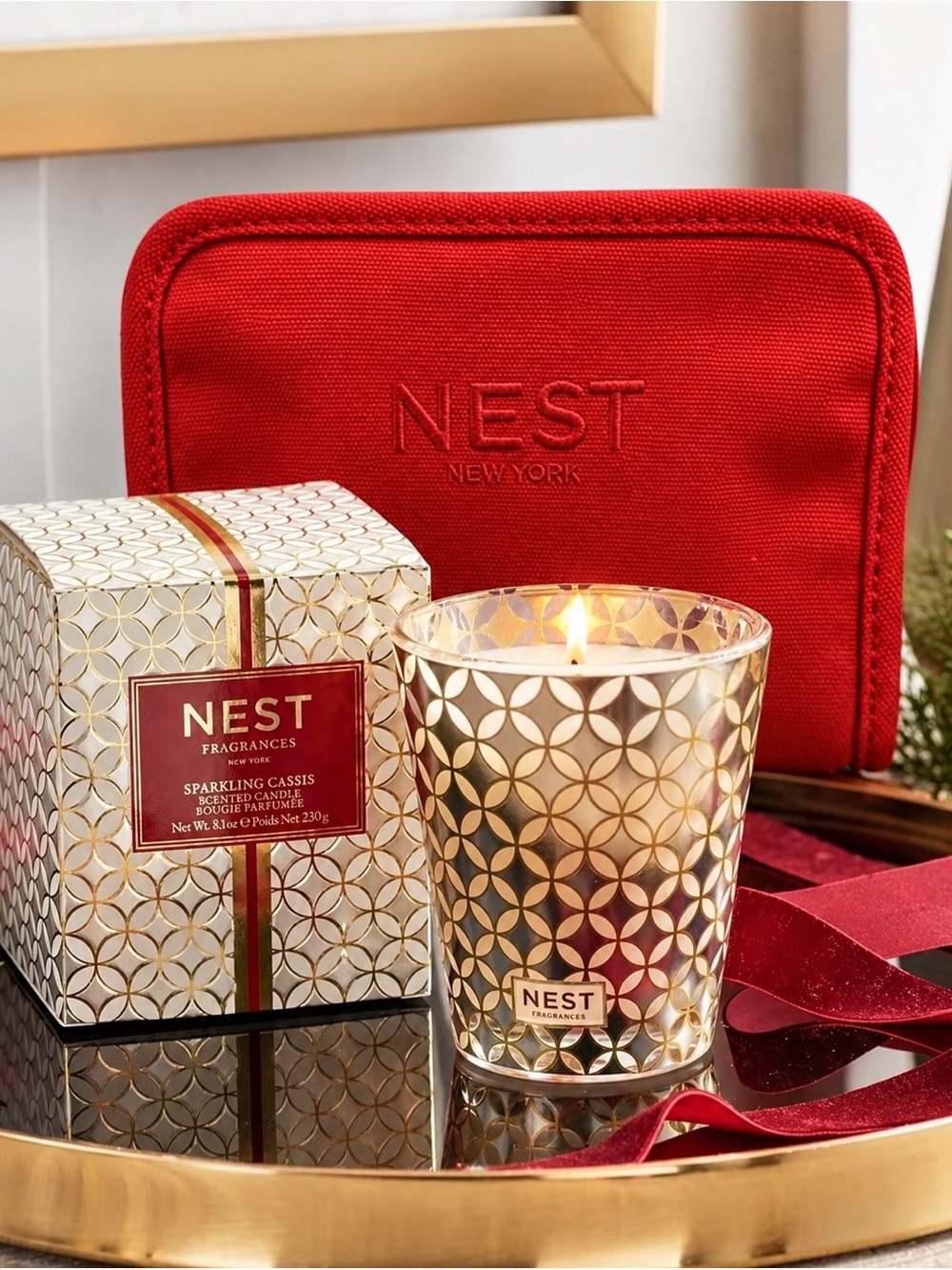 NEST Fragrances Bundle • Sparkling Cassis • Decorative Candle • 2oz • Nest Bag - Picture 1 of 2